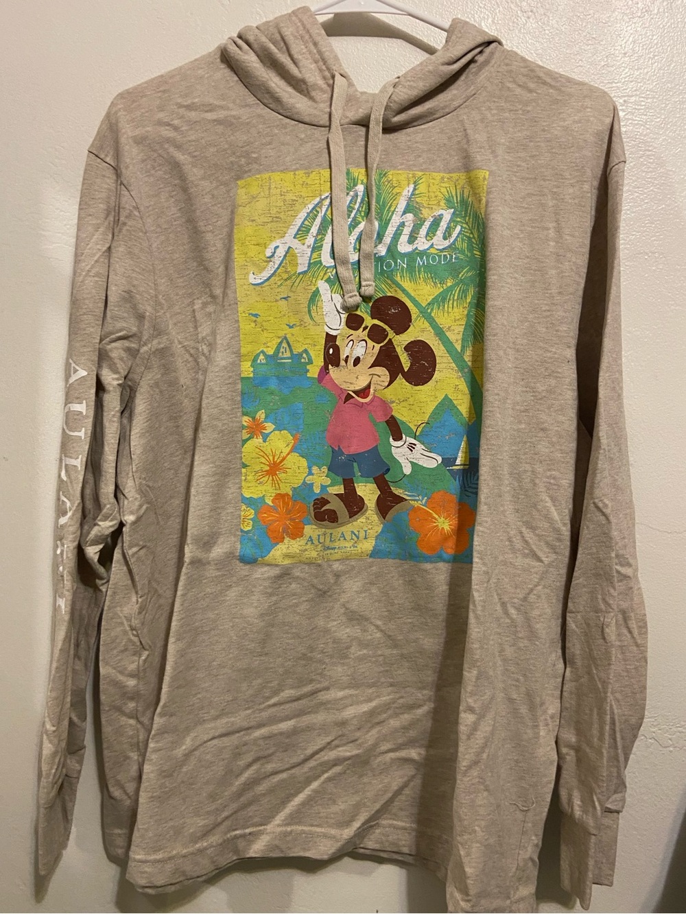Disney Aulani Resort Aloha Mickey Mouse Hoodie Sweatshirt Adult Size L